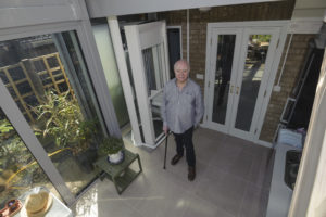 Christopher Knowles with his Stiltz Duo Vista Home Lift